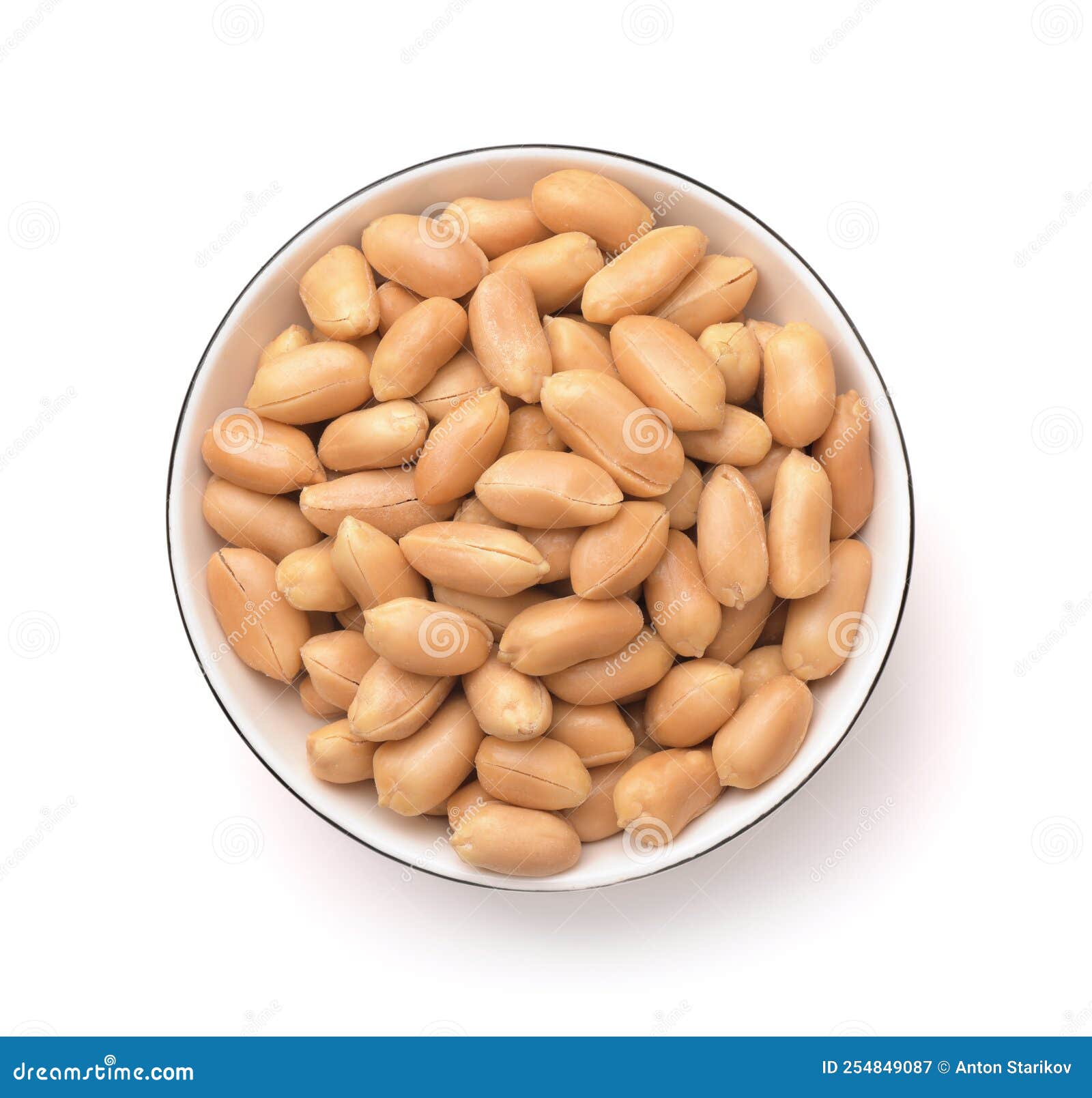 Peeled Roasted Peanuts in Ceramic Bowl Stock Image Image of roasted