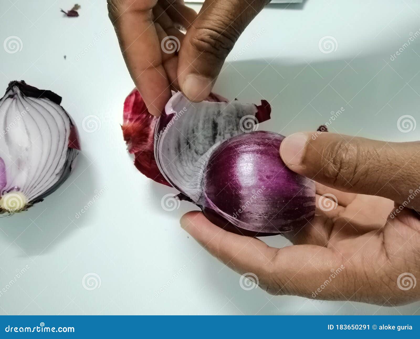 Peeling Onion, Onion Skin Off, Onion Stock Image Image of nail, hand