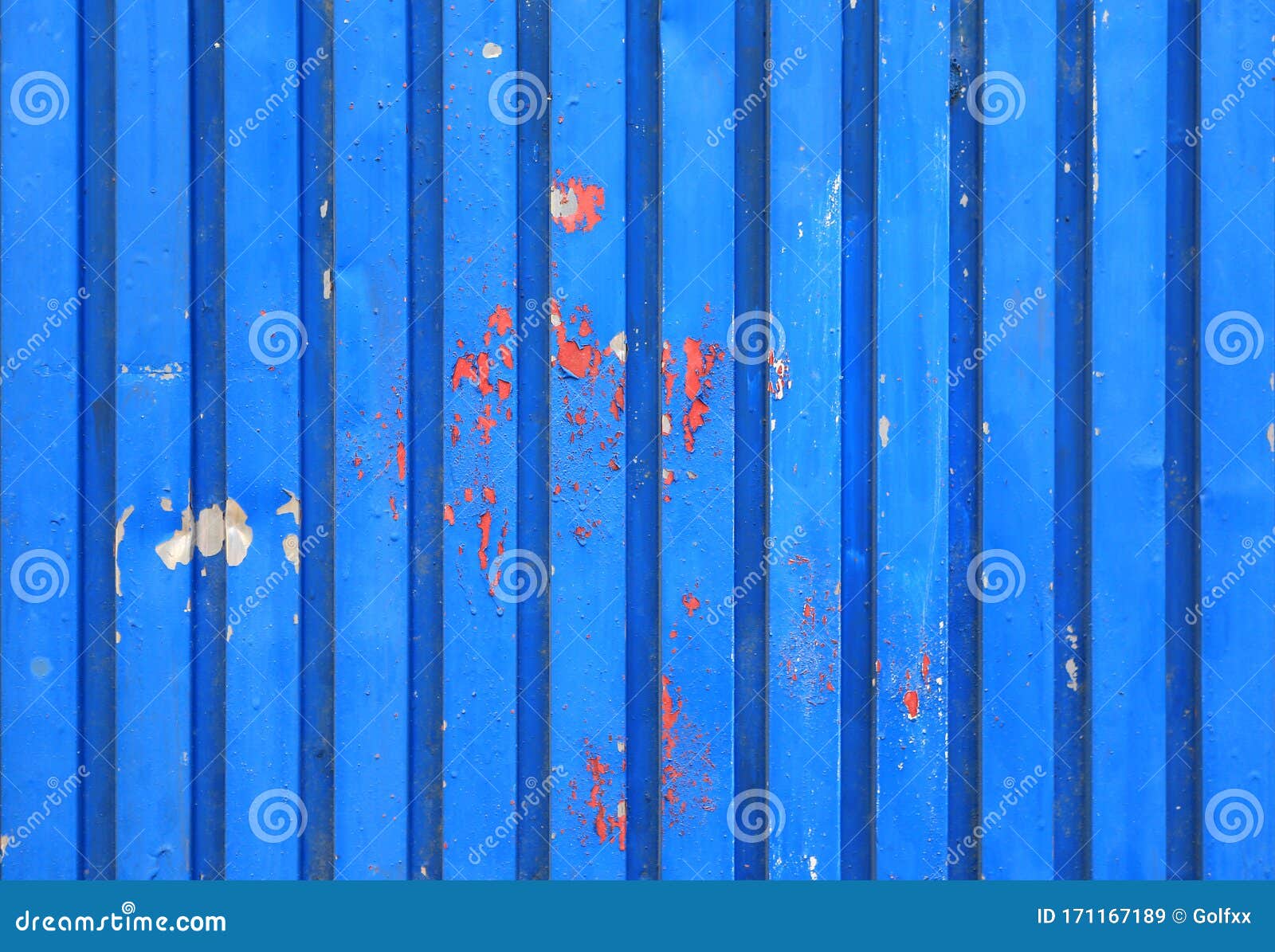 Peeling Paint on Blue Aluminium Wall Pattern Stock Image Image of