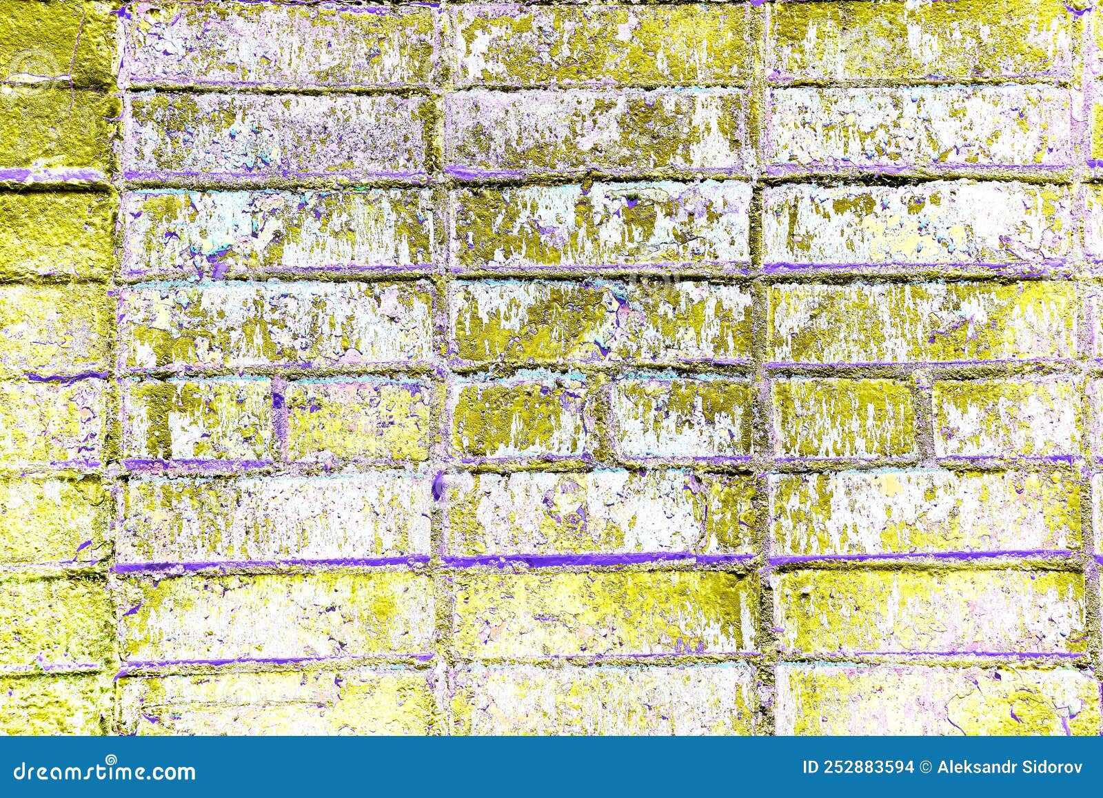 Peeling Paint on a Brick Wall. Old Brick Wall with Cracked Peeling