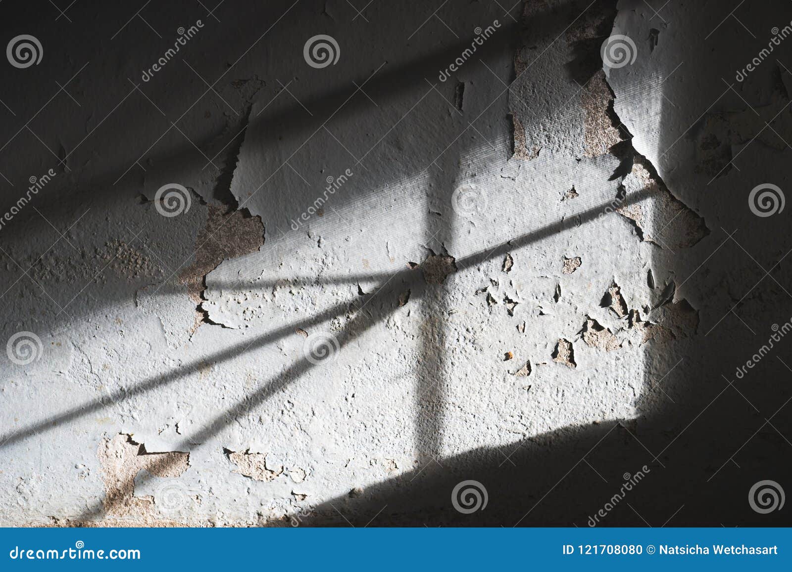 Peeling Paint Concrete Wall Damage Caused by Damp and Moisture O Stock