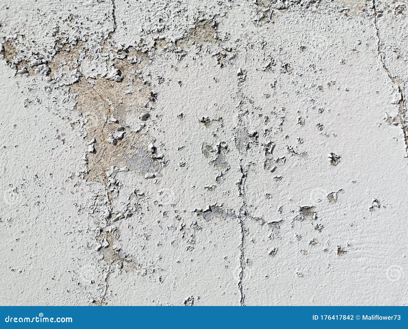 Peeling Paint on a Concrete Wall. Selective Focus Stock Photo Image