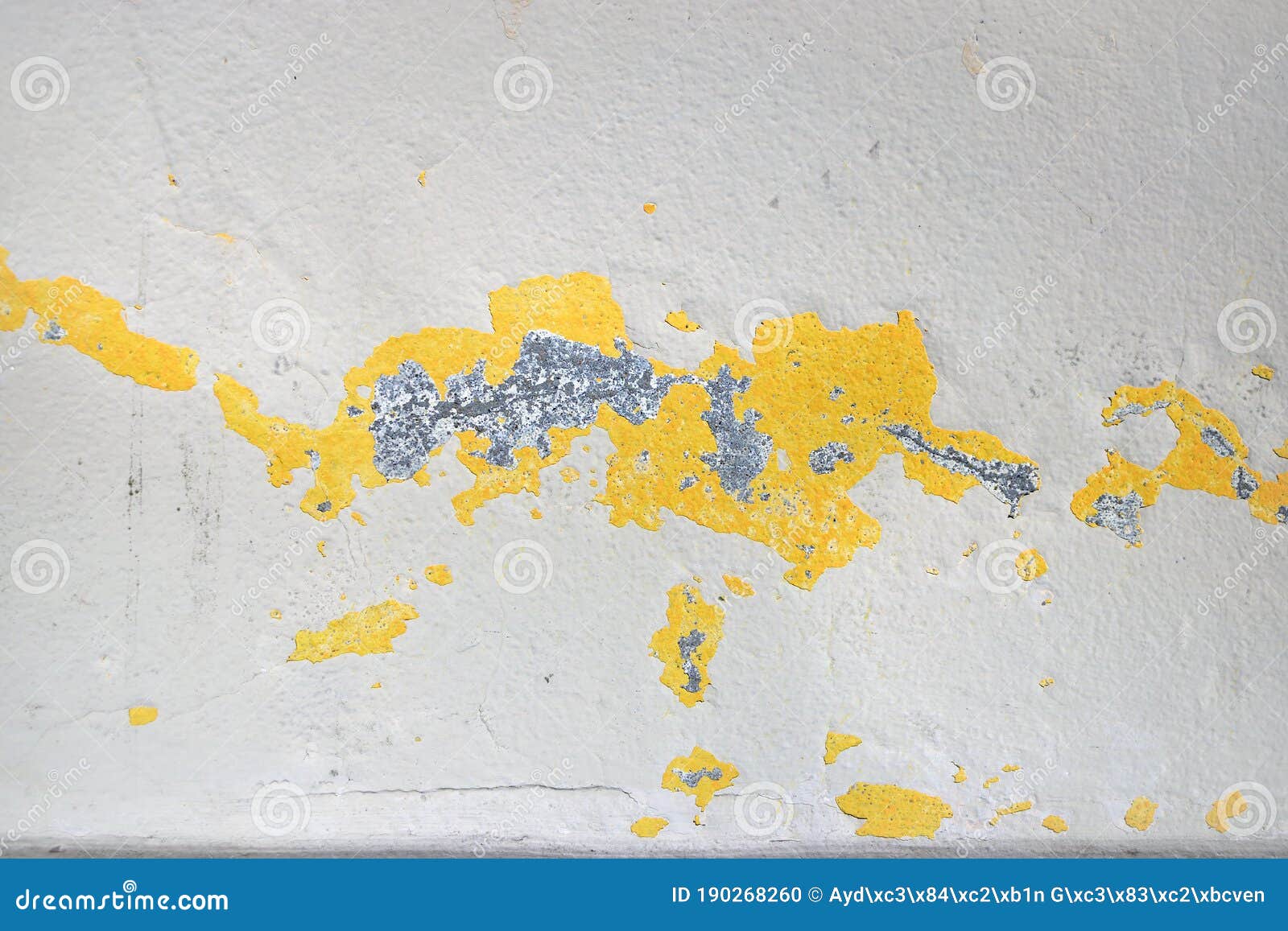 Peeling Paint, Indicating Damp on the Bathroom Wall. Water Leaks Stock
