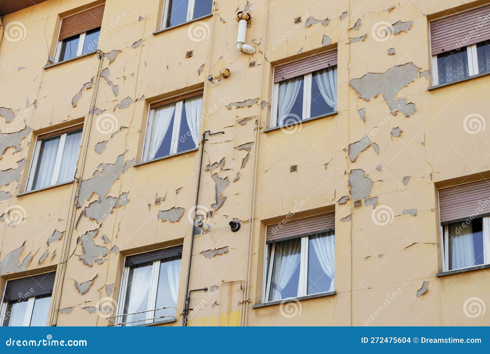 Peeling Paint on the Wall of a Residential Building Stock Photo Image of renovation, life