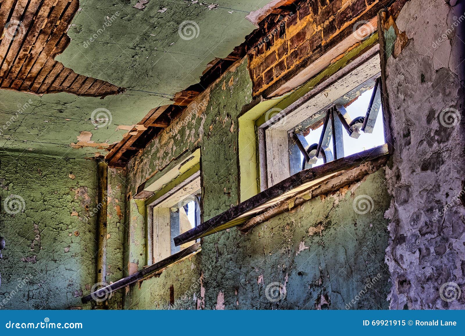 Peeling Paint on Walls of a Building Stock Image Image of neglect, interior 69921915