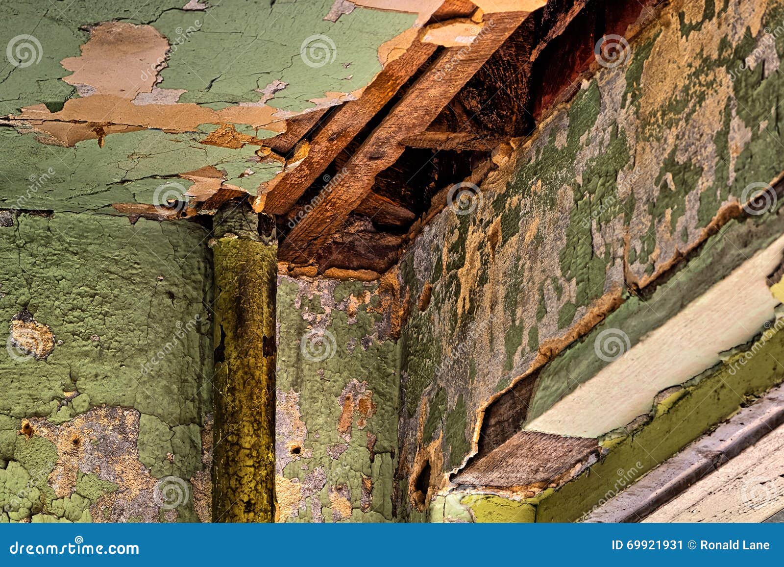 Peeling Paint on Walls of a Building Stock Image Image of grunge