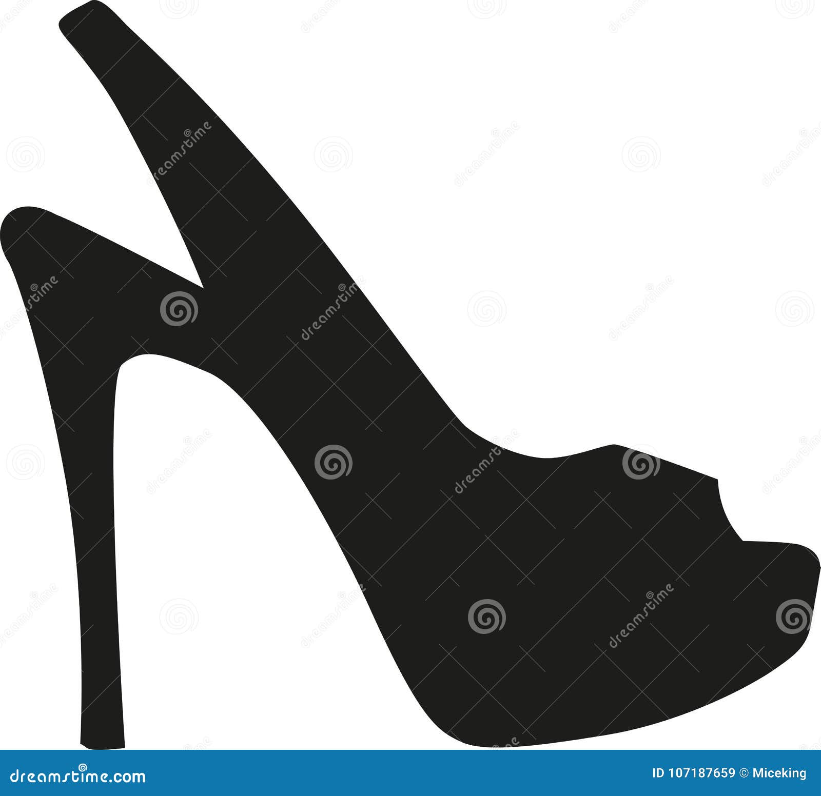 Peep toe high heel stock vector. Illustration of highheeled - 107187659