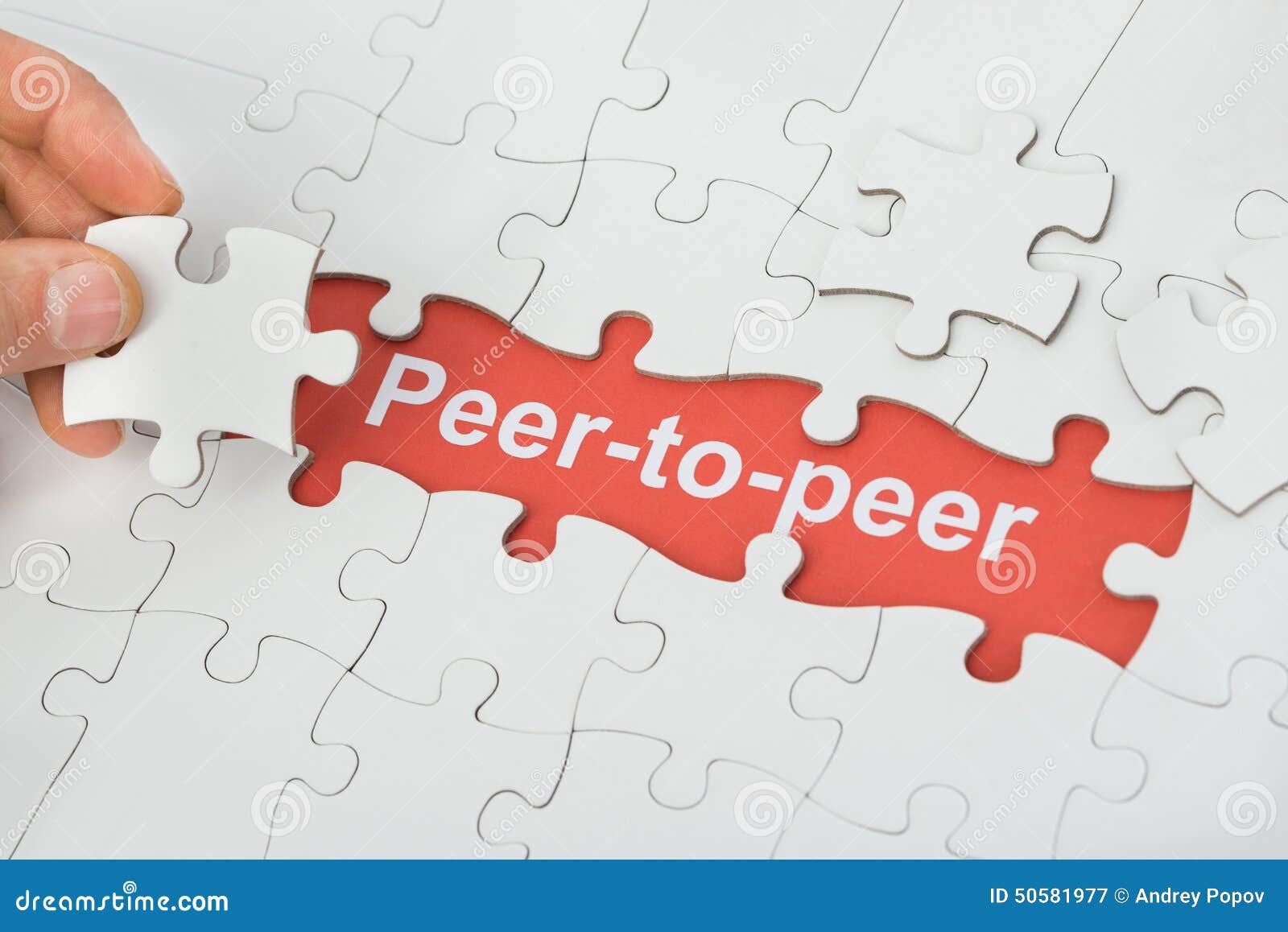 peer-to-peer text under white jig saw puzzle