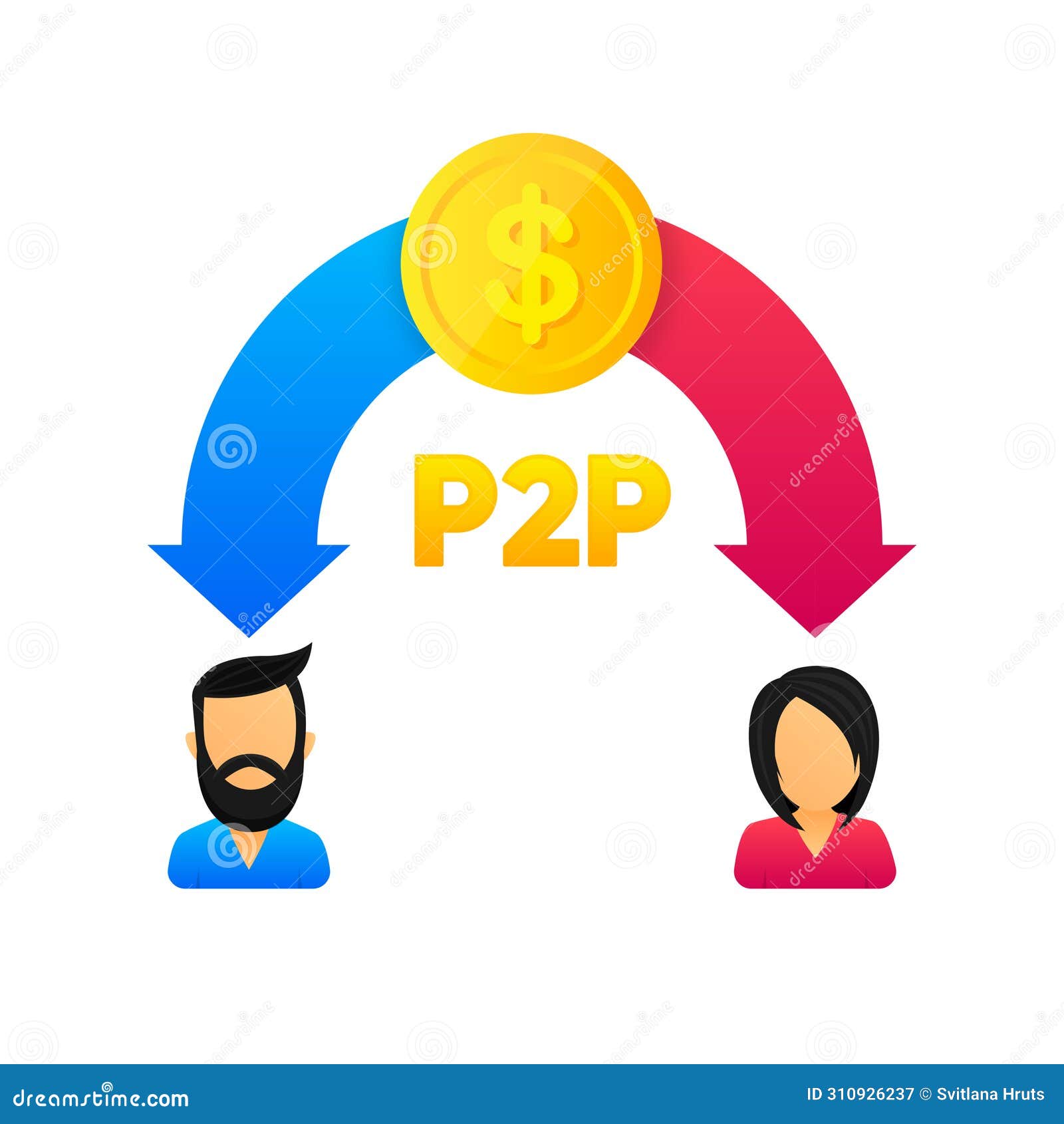 Peer To Peer Trading. P2P Lending. Cryptocurrency. Virtual Transaction  between Two Users. Modern Style Stock Vector - Illustration of electronic,  financial: 310926237