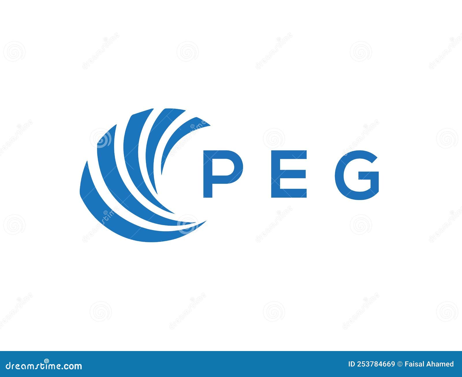 PEG Letter Logo Design on White Background. PEG Creative Circle Letter