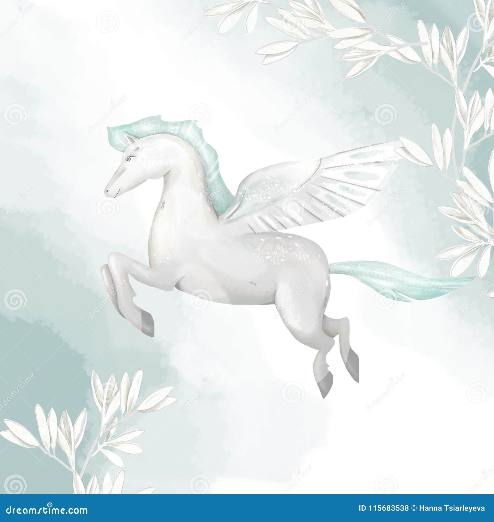 pegasus digital clip art fly pegasus drawing poni fly horse  magic unicorn greeting birthday celebration card fantasy
