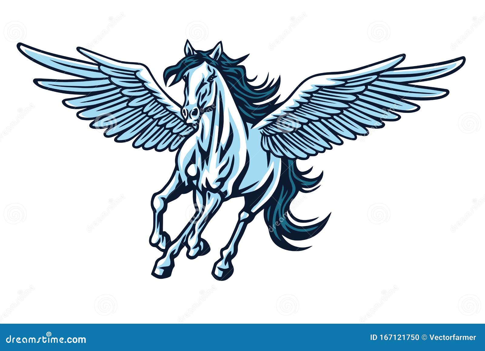 Flying Horse Cartoon Vector | CartoonDealer.com #24228025