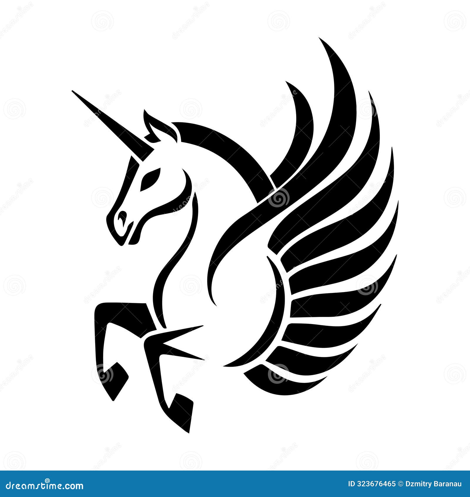 pegasus icon or modern line .  line art and icon  with bold outline. black and white pixel perfect minimalistic