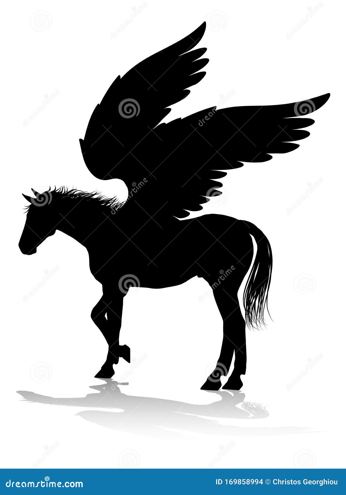 pegasus silhouette mythological winged horse