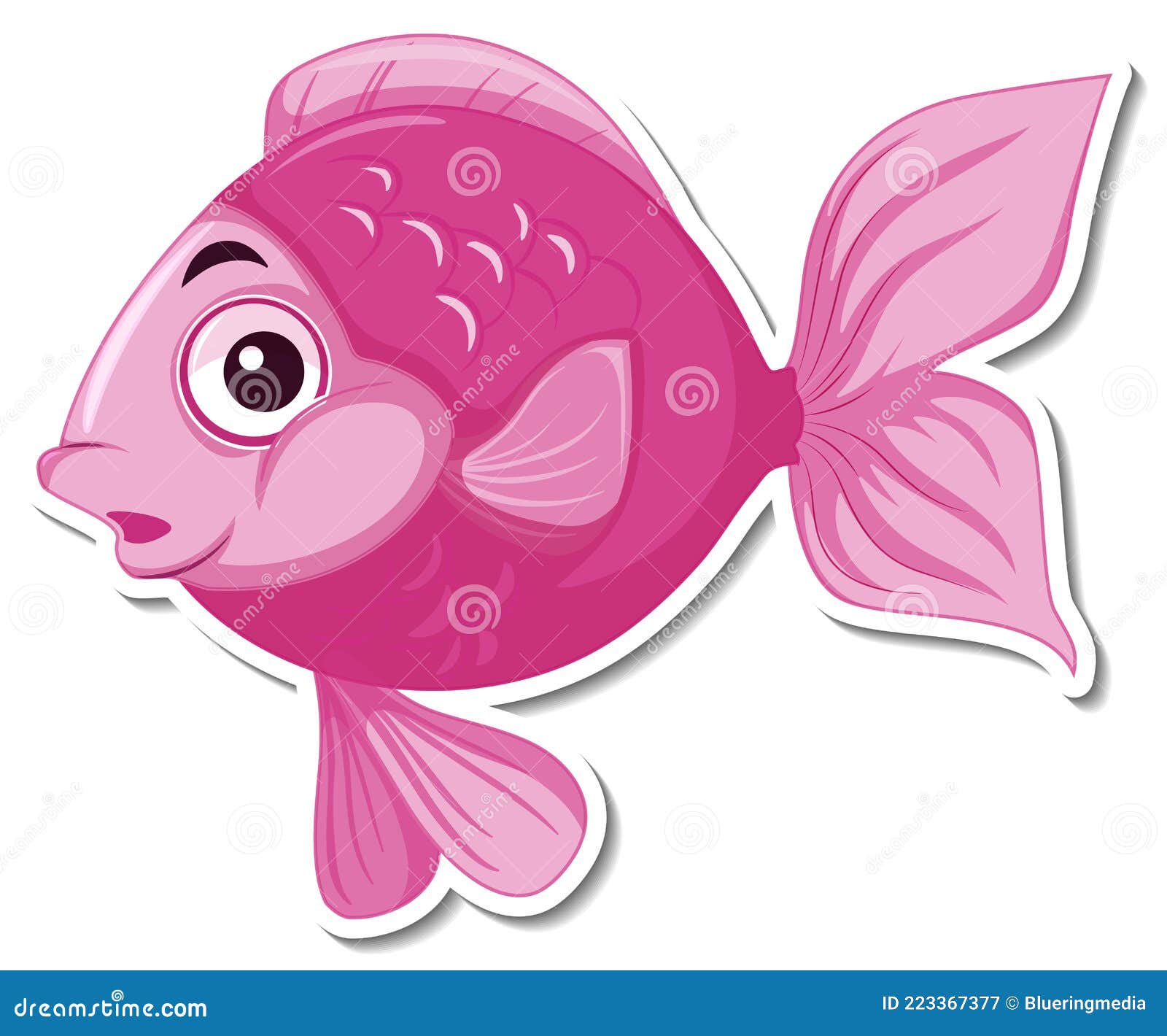 Pegatina De Dibujos Animados De Animales De Mar De Peces Lindos Ilustración  del Vector - Ilustración de acuario, aislado: 223367377