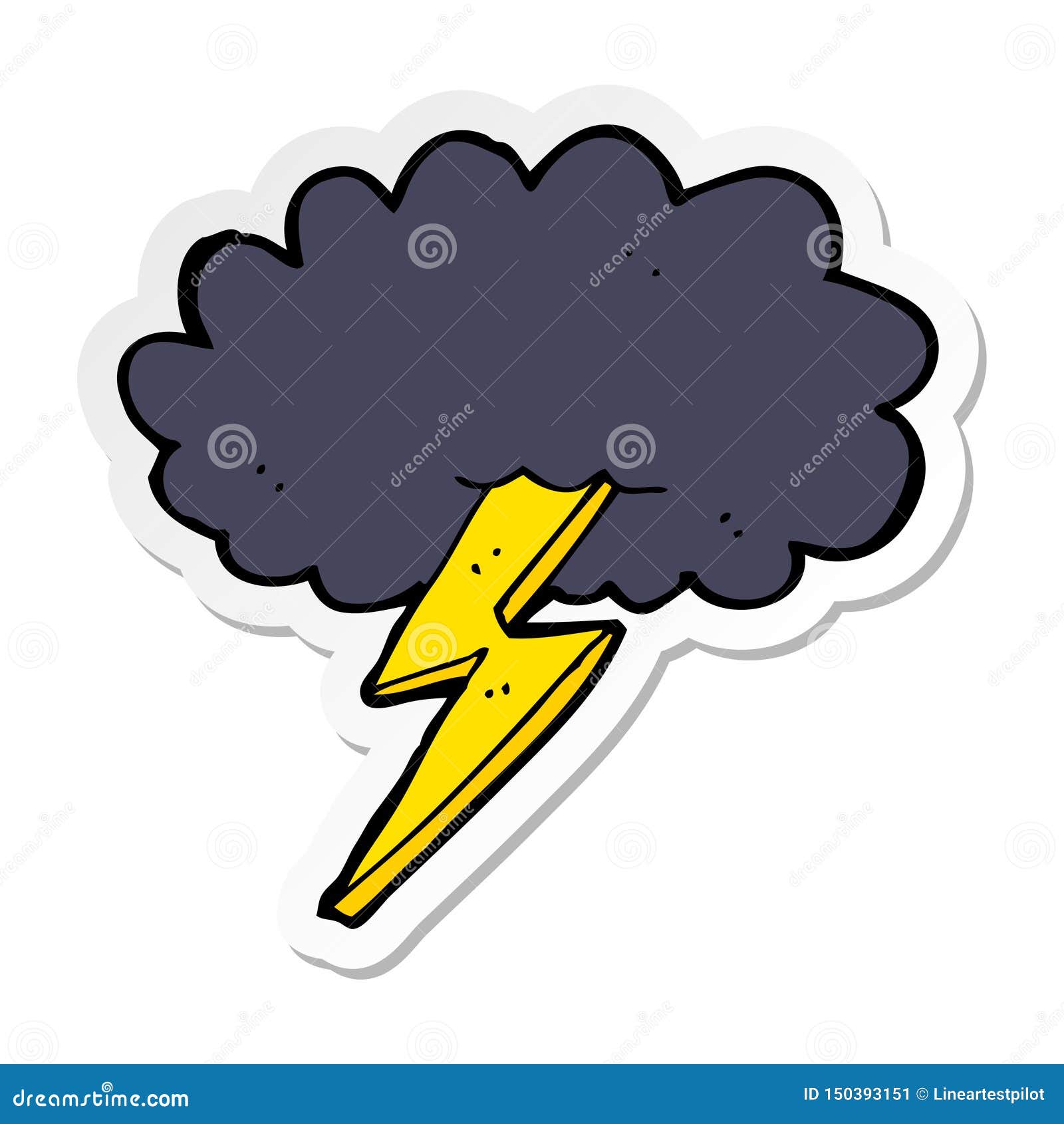 Pegatina De Un Rayo De Dibujos Animados Y Nubes Ilustración del Vector - Ilustración de trazado, icono: 150393151 Pegatina De Un Rayo De Dibujos Animados Y Nubes Ilustración del Vector - Ilustración de trazado, icono: 150393151