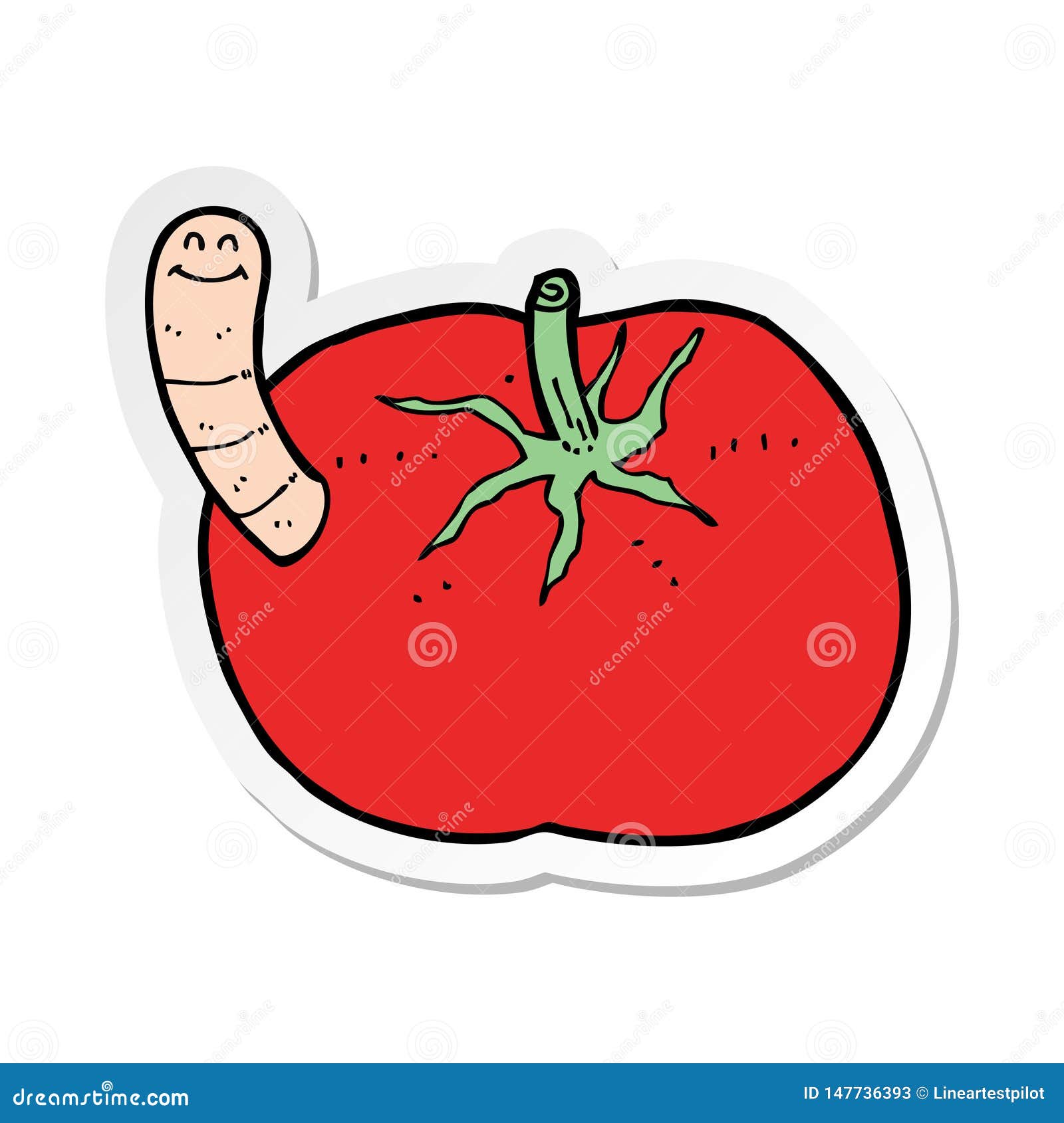 Pegatina De Un Tomate De Dibujos Animados Con Gusano Ilustración del Vector - Ilustración de pegatina, acortar: 147736393 Pegatina De Un Tomate De Dibujos Animados Con Gusano Ilustración del Vector - Ilustración de pegatina, acortar: 147736393
