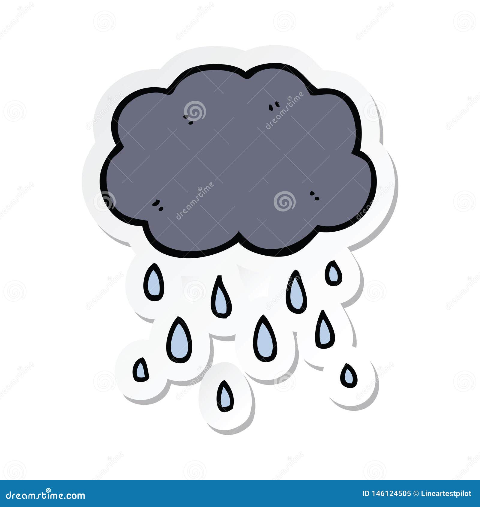 Pegatina De Una Nube De Dibujos Animados Lloviendo Ilustración del Vector - Ilustración de lluvia, mano: 146124505 Pegatina De Una Nube De Dibujos Animados Lloviendo Ilustración del Vector - Ilustración de lluvia, mano: 146124505