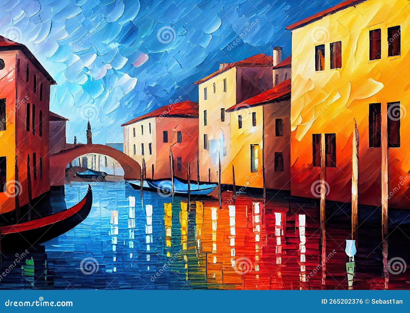 Excellent Artiste Peint À La Main Abstrait Italie Venise Paysage Peinture Acrylique  Épaisse Couteau Texturé Peinture Acrylique Toile ART L8YL # Du 177,45 €