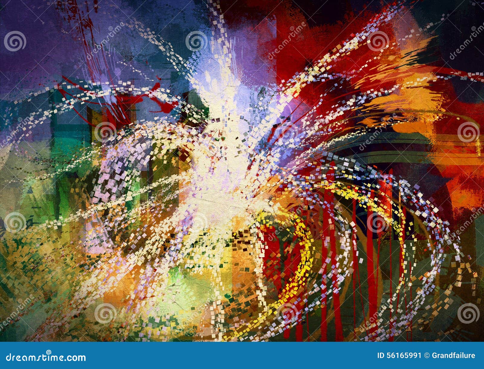 Peinture Abstraite De Feu D'artifice Illustration Stock - Illustration du  abstraite, artifice: 56165991