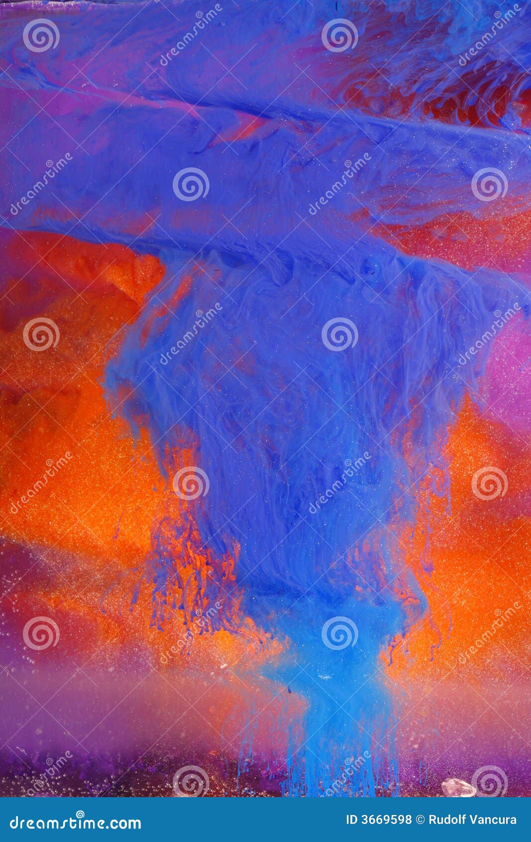 Peinture Bleue Abstraite Sur Le Rouge Photo stock - Image ...