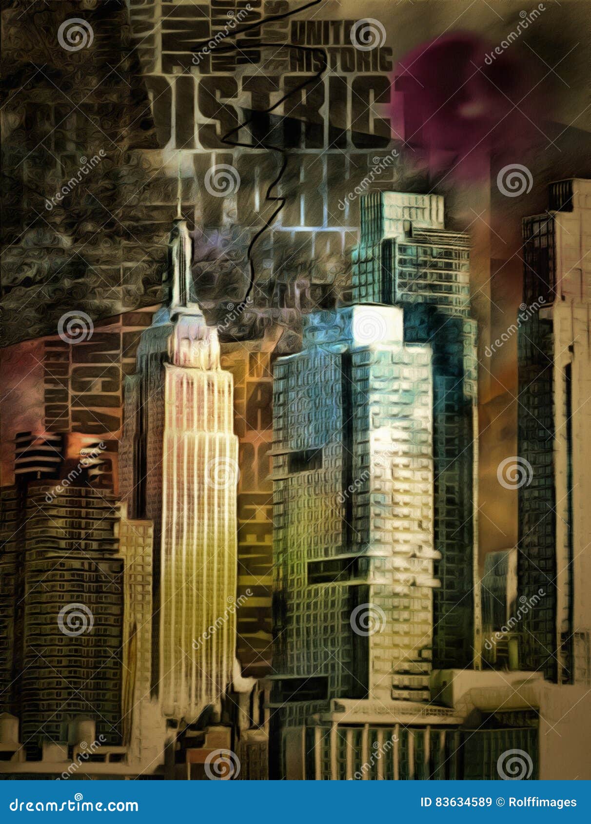 Peinture de New York City illustration stock. Illustration ...