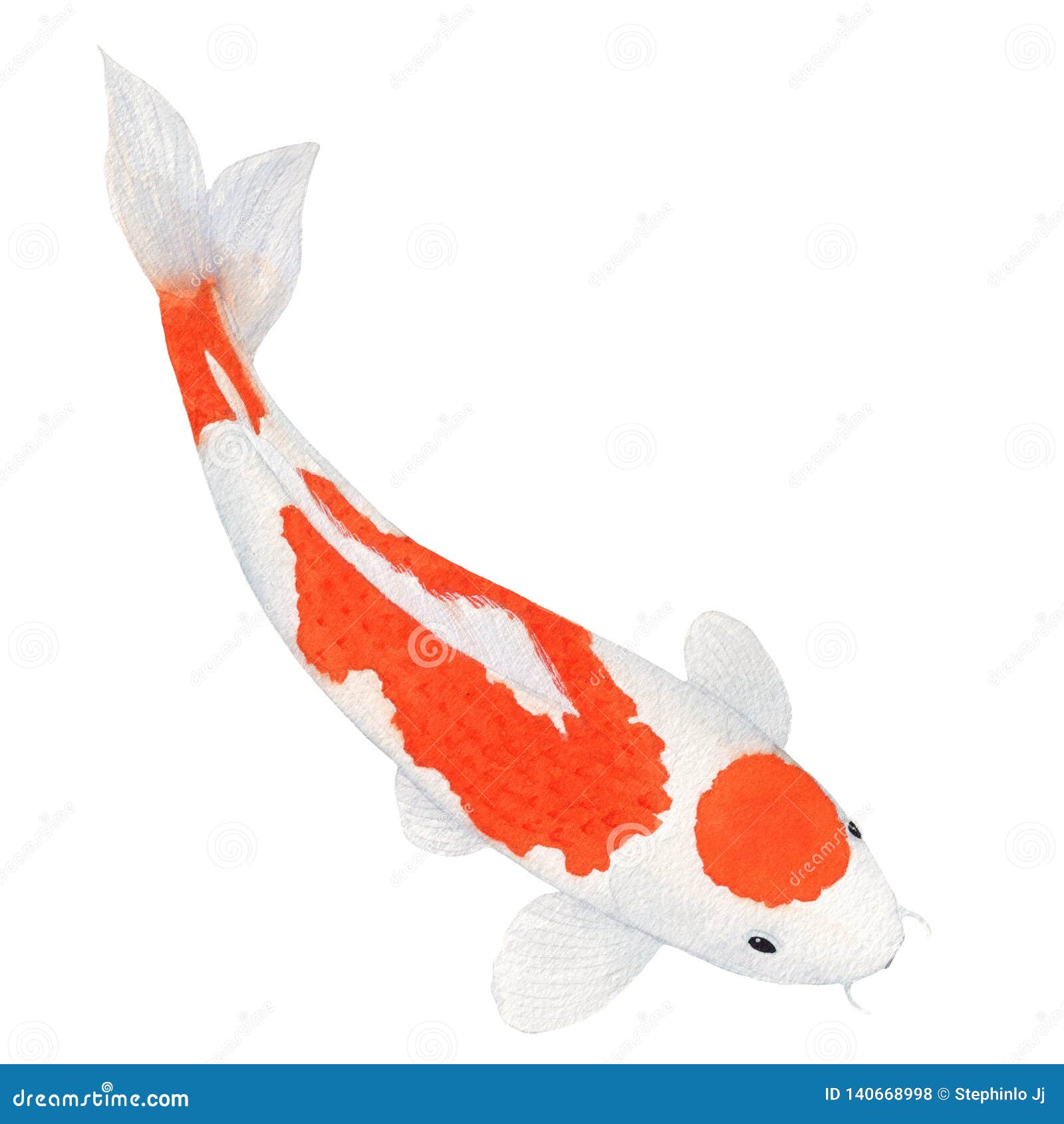 Modelo de facebook com conceito de peixe koi, estilo aquarela.
