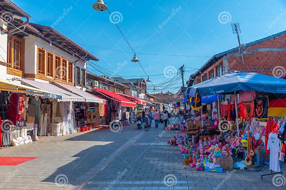 PEJA, KOSOVO, SEPTEMBER 17, 2019: People are Strolling through Bazaar ...