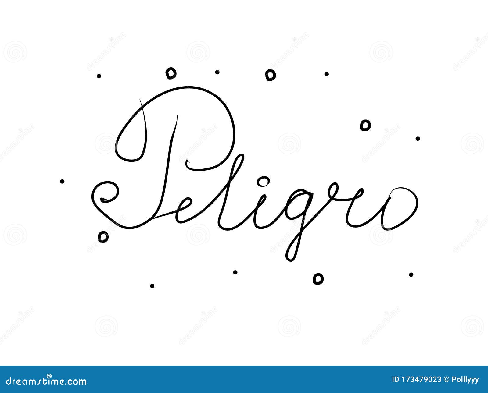 peligro phrase handwritten with a calligraphy brush. danger in spanish. modern brush calligraphy.  word black