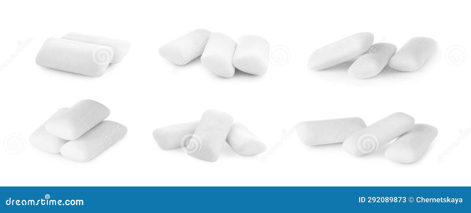 Pellet Chewing Gums Isolated on White, Set Stock Image Image of