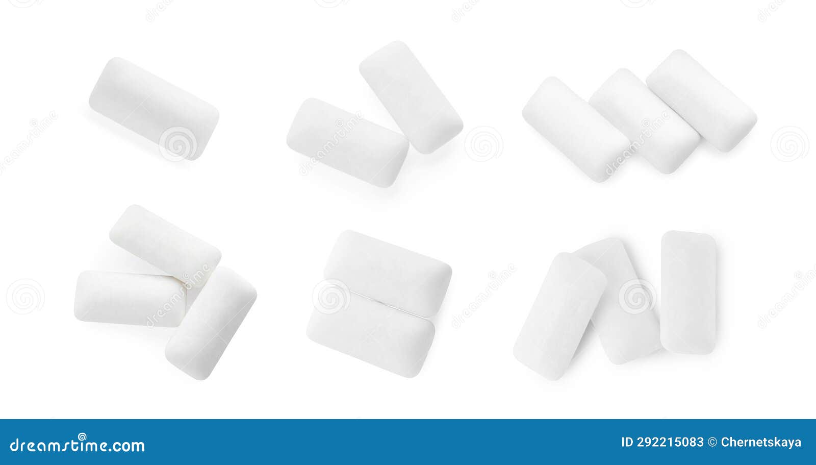 Pellet Chewing Gums Isolated on White, Set Stock Image Image of