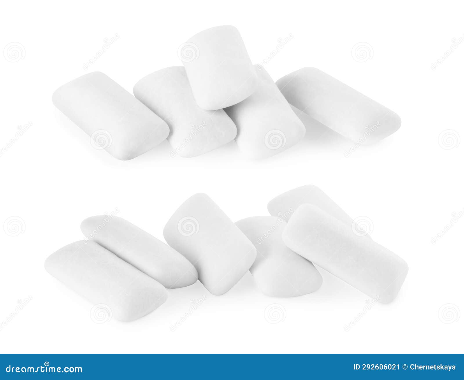 Pellet Chewing Gums Isolated on White, Set Stock Image Image of heap