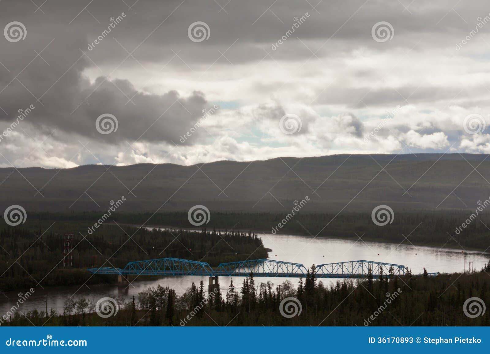 pelly crossing river bridge yukon territory canada