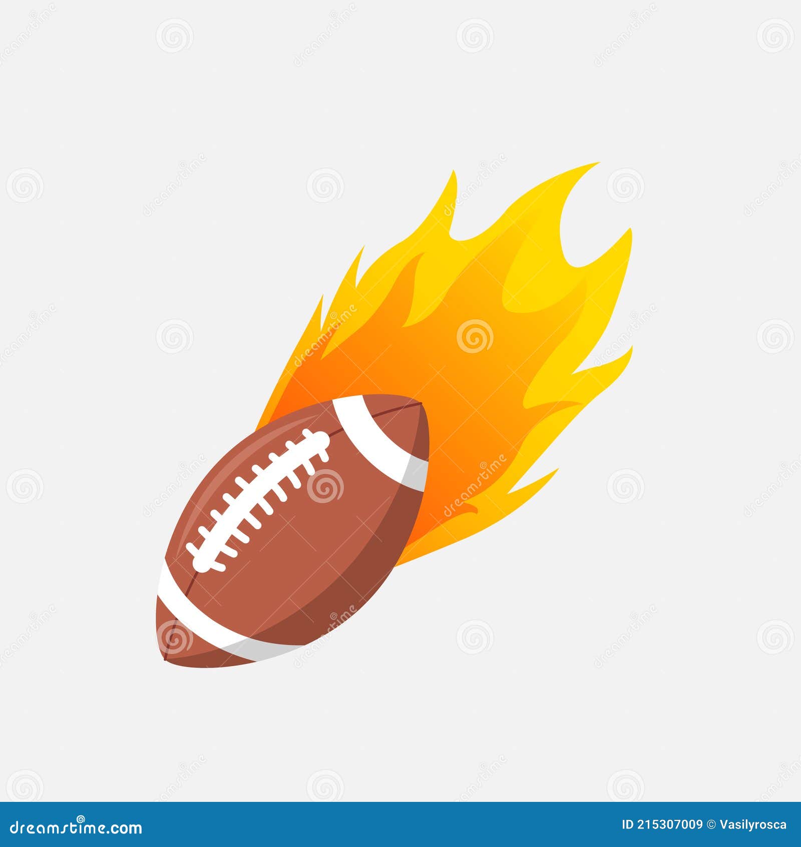 Pelota De Fútbol Americano En Llamas. Rugby Fireball Icono De Dibujos  Animados. Logotipo De Bola Rápida En Movimiento Aislado Ilustración del  Vector - Ilustración de meta, americano: 215307009