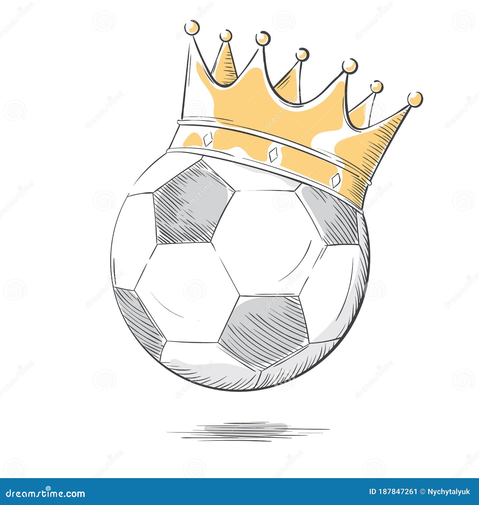 Pelota De Fútbol En La Corona De Oro. Estilo De Dibujo a Mano Ilustración del Vector - Ilustración de icono, objeto: 187847261 Pelota De Fútbol En La Corona De Oro. Estilo De Dibujo a Mano Ilustración del Vector - Ilustración de icono, objeto: 187847261