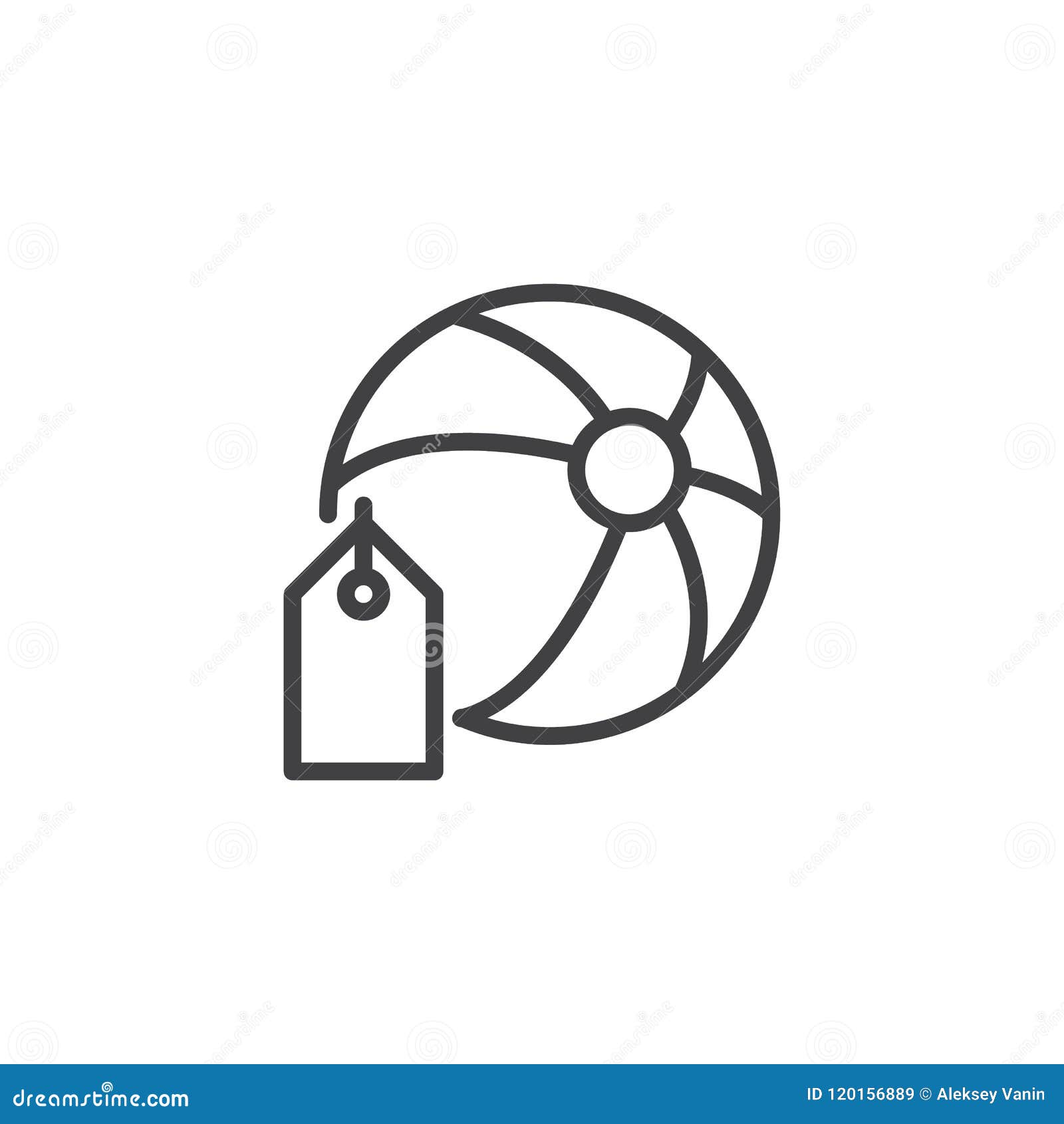 Pelota De Playa Con El Icono Del Esquema Del Precio Ilustración del Vector - Ilustración de línea, pixel: 120156889