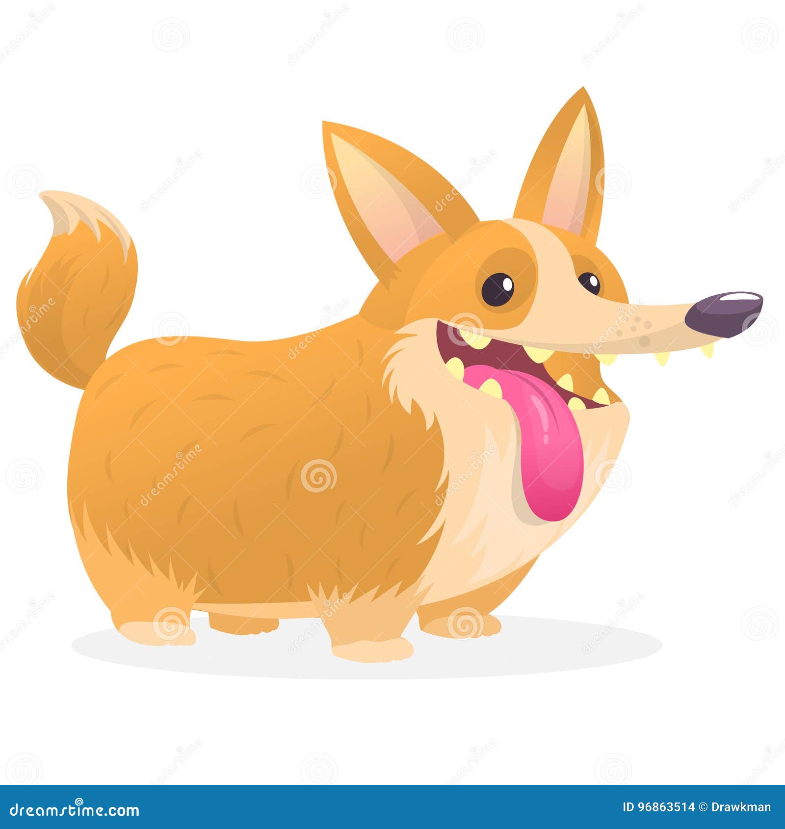 Pembroke Welsh Corgi Dog Cartoon. Vector Illustration Of A Cute Doggy ...