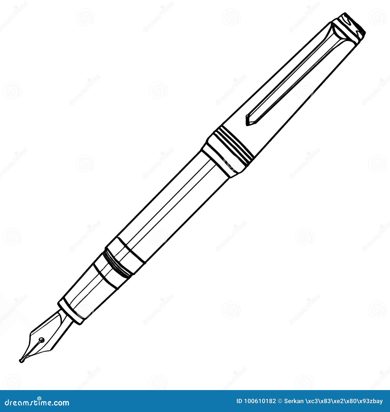 Pen Illustration Cartoon Drawing Coloring Stock Vector ...