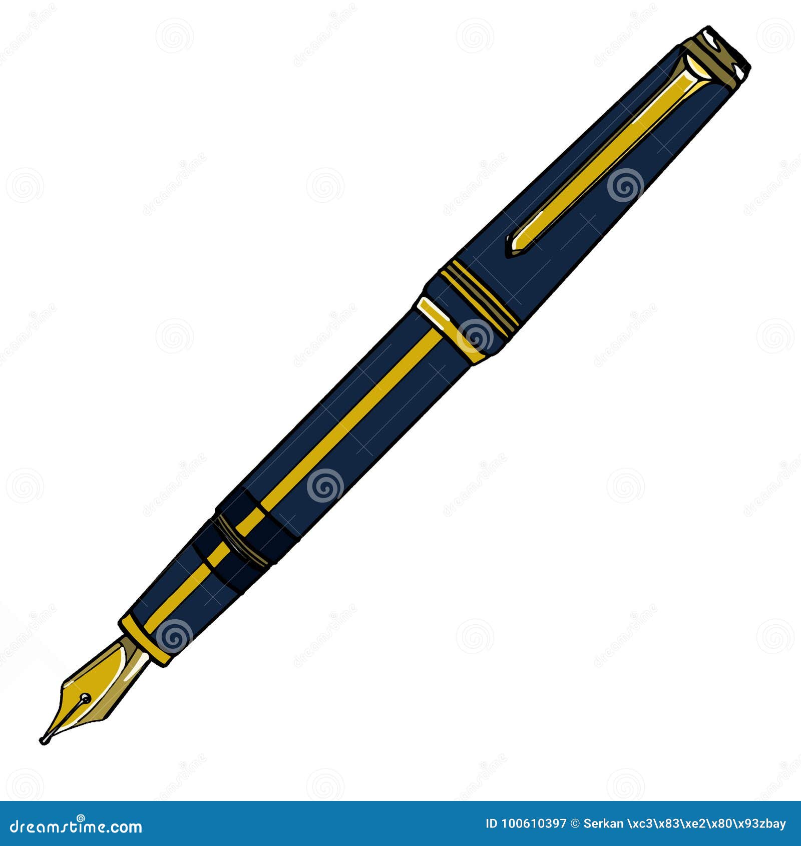 Pen Illustration Cartoon Drawing Coloring Stock Vector ...