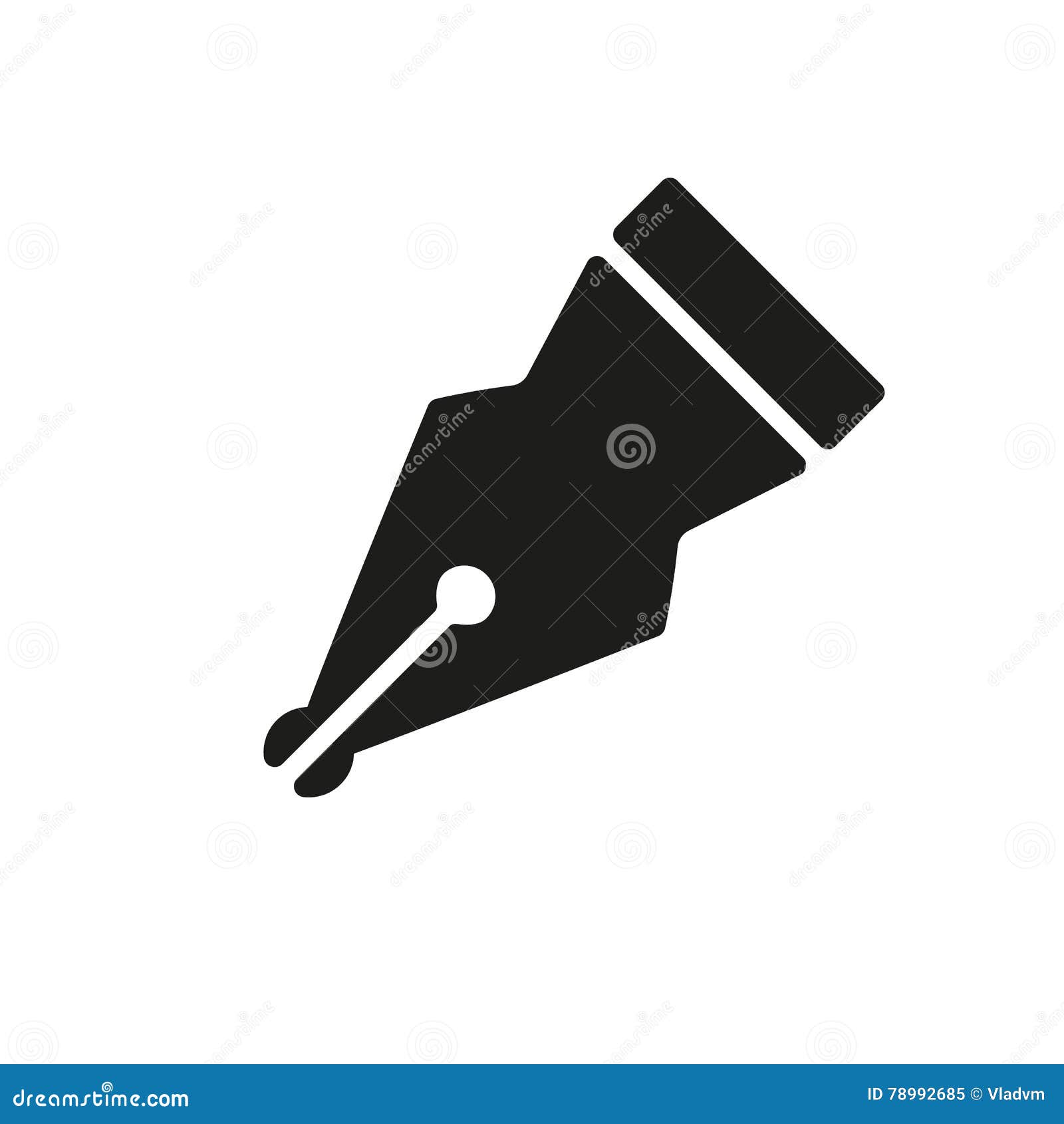 The Pen Icon. Fountain Pen Symbol Stock Vector Illustration of sign