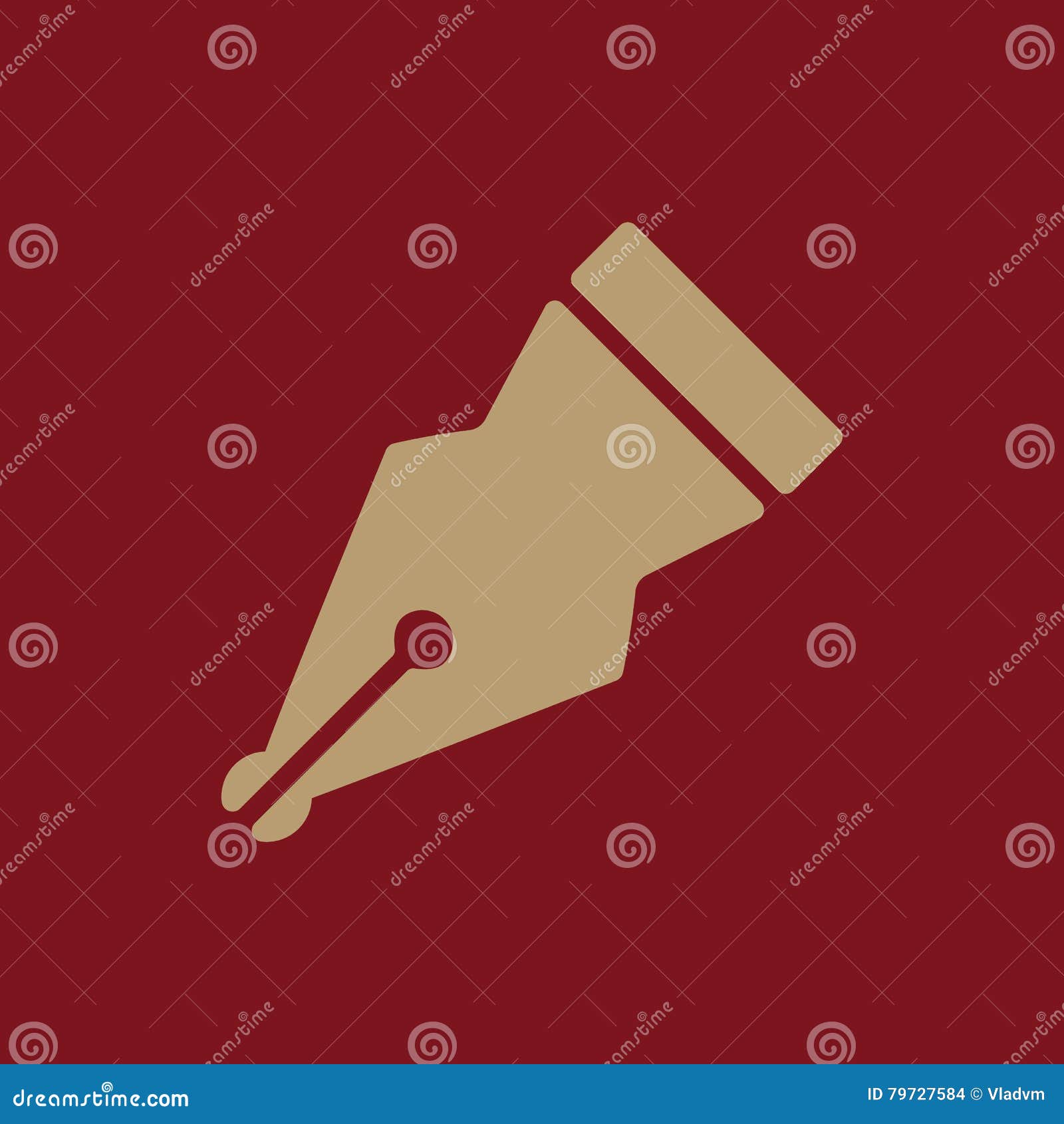 The Pen Icon. Fountain Pen Symbol Stock Vector Illustration of