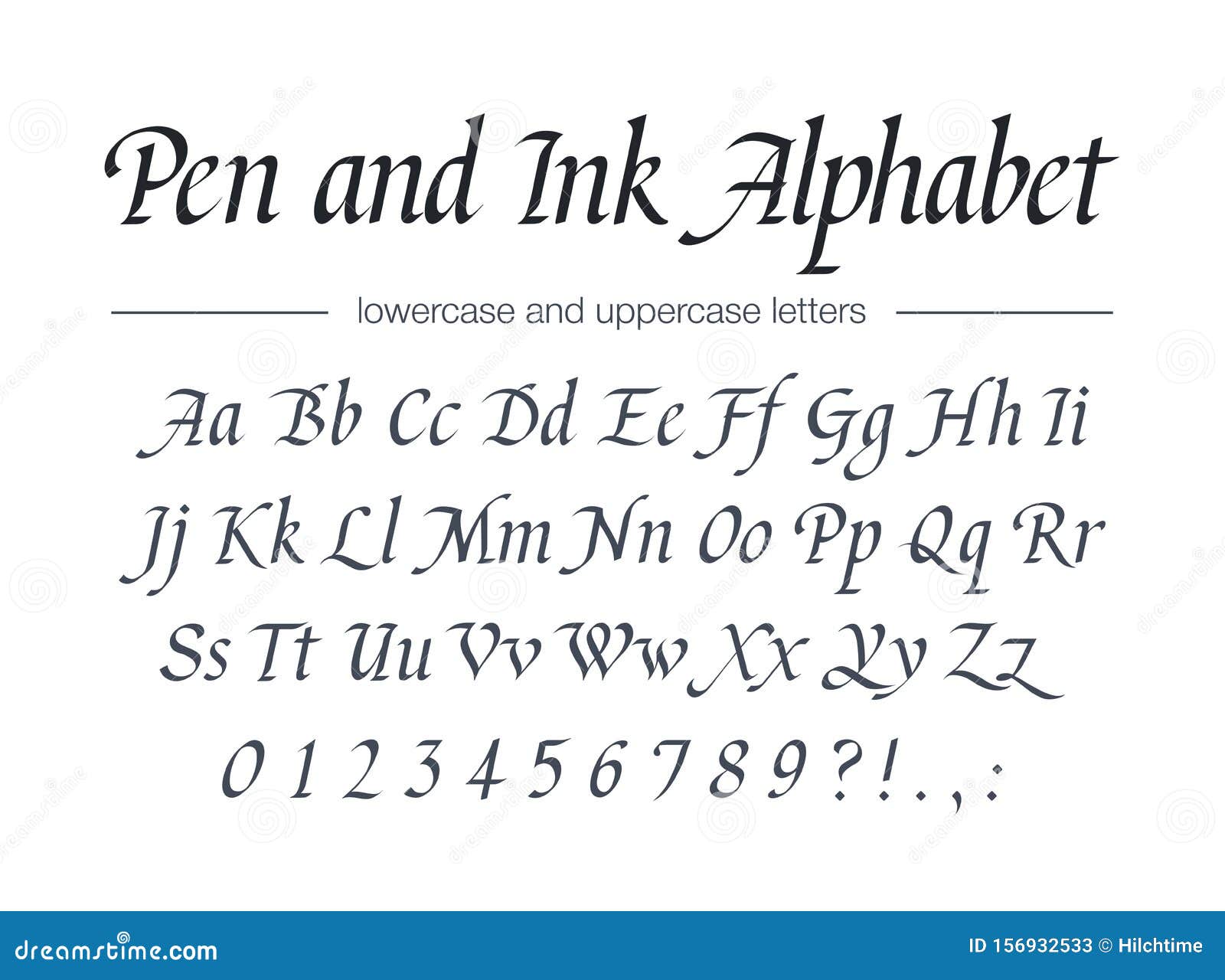 Calligraphy pen alphabet top