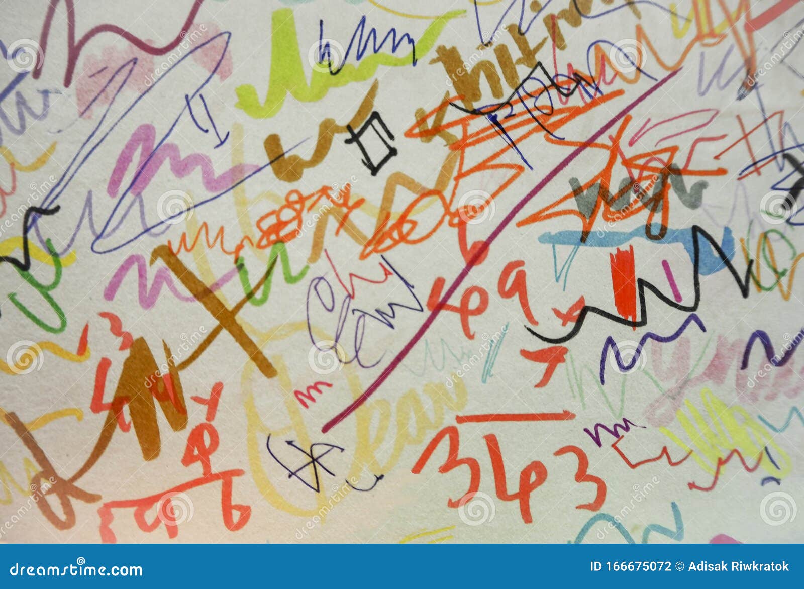 Pen Marks of Various Sizes on White Paper Stock Photo Image of