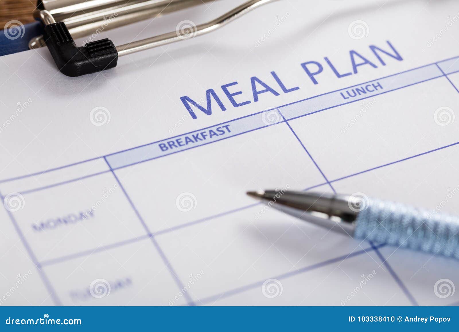 pen with meal plan form