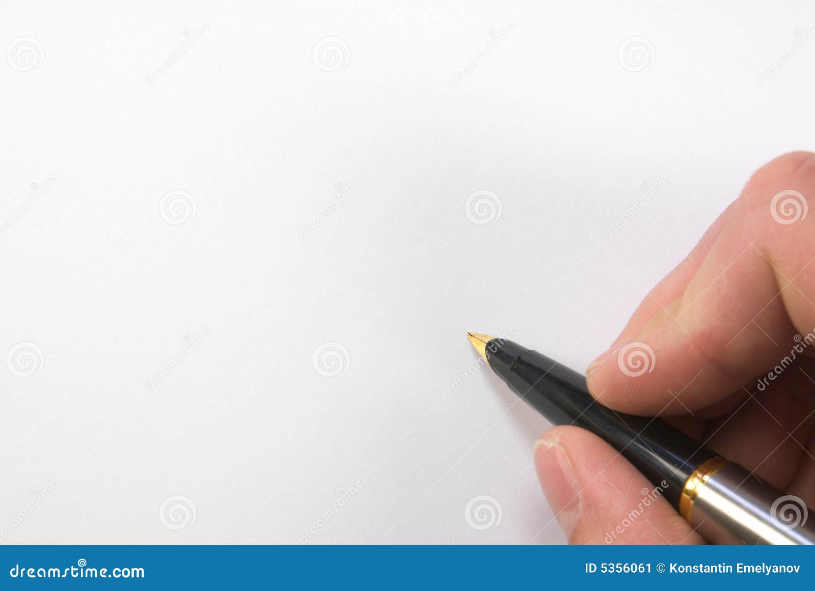 Pen over blank paper stock image. Image of fingernail - 5356061