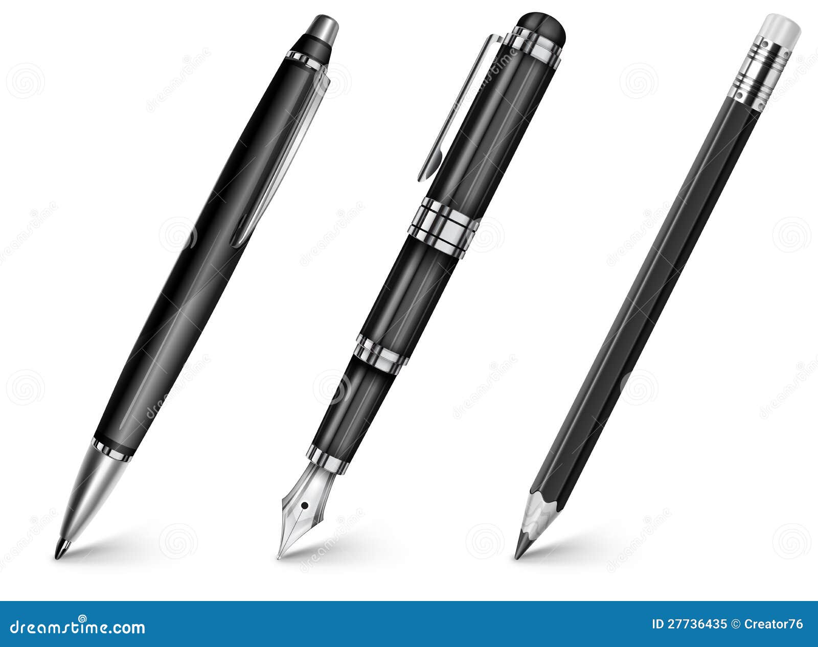 pen, pencil, fountain pen