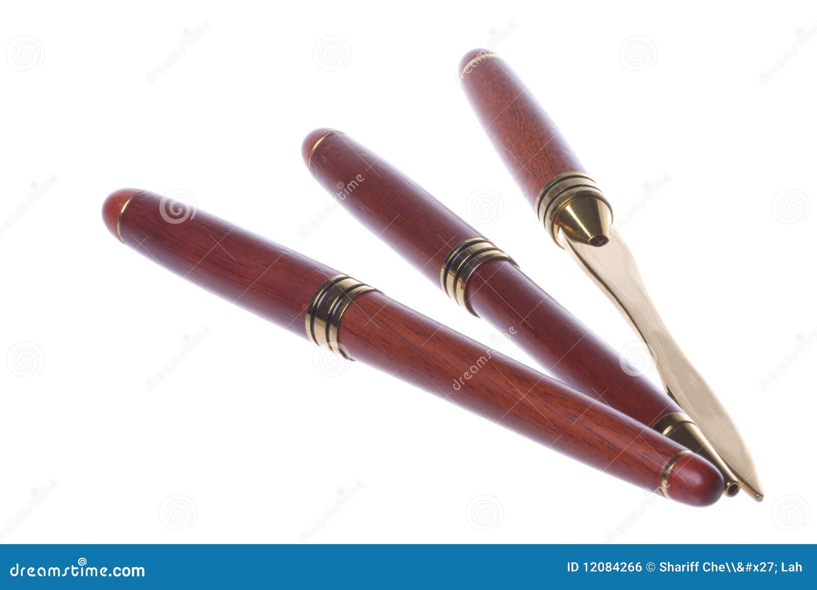 Pen, Pencil and Letter Opener Isolated Stock Photo Image of