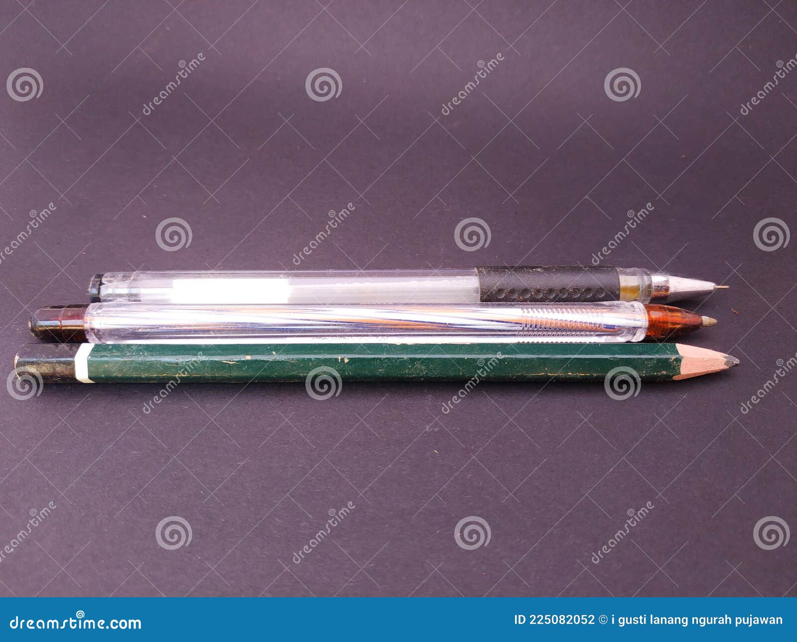 Pen and pencil for writing stock photo. Image of lighting 225082052