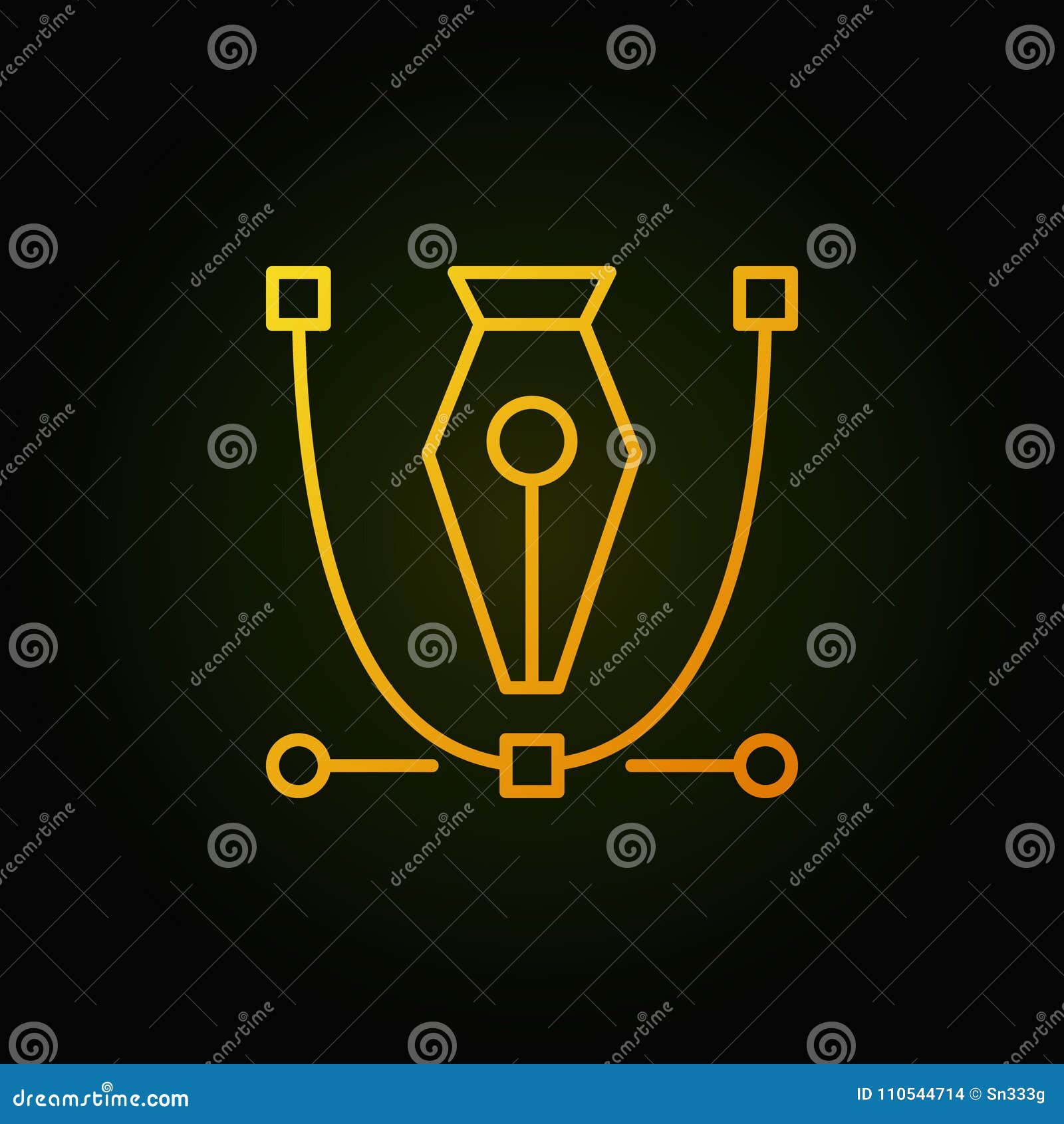 Pen Tool Yellow Icon Vector Graphics Design Symbol Stock Vector Pen Tool Yellow Icon Vector Graphics Design Symbol Stock Vector