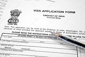 Indian Visa Application Form Stock Photo Image Of Closeup Ballpoint 299051234